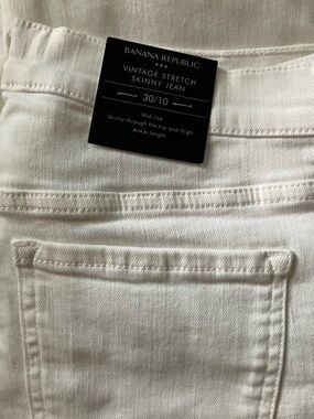 Banana Republic White Stretch Skinny Jeans